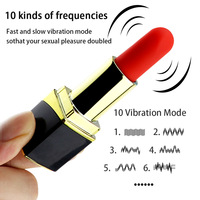 10-Gang-Lippenstift geformter Mini-Bullet-Vibrator für Frauen Starkes USB-Netzteil Sexspielzeug für weibliche Mastur batoren