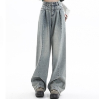 Nouveau Jean Boyfriend Taille Haute Ample à Jambes Larges pour Femme et Fille