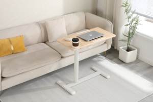 ADA Furniture Flipped Bedside Beweglicher Tisch Gas lifting Kippbarer 0-90 Winkel Schreibtisch mit versteckten Rollen und Getränke halter - Product Image 2