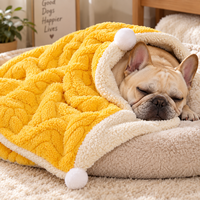 Couverture double face pour animaux de compagnie, tapis chaud d'hiver de couleur unie pour chat, coussin doux pour chaton, couverture pour chien
