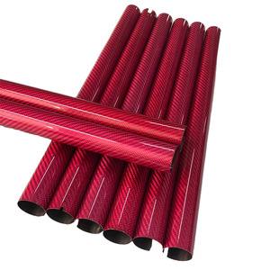 Tubo Rígido de Fibra de Carbono de Alto Rendimiento 3K Twill Color Rojo Personalizado - Product Image 4