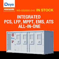 Système de stockage commercial Morego Solar Utility Scale 200kW 1MW 1MWh, conteneur de batterie modulaire LFP hybride Deye connecté au réseau (BESS)