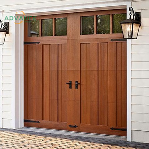 Puertas de <span class=keywords><strong>Garaje</strong></span> de Madera Sólida con Paneles de Aspecto Moderno en Oferta, Revestimiento de Madera Clásica, Aisladas, Eléctricas, Seccionales, Color Marrón - Product Image 3