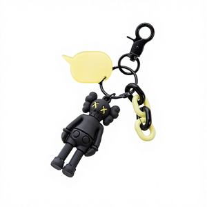 Lilangda Porte-clés en silicone avec mousqueton, motif dessin animé, design pour homme, pendentif pour clés de voiture, breloque de sac, dragonne de téléphone tendance, durable - Product Image 4