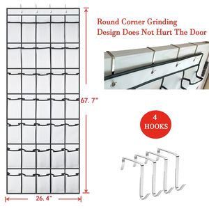 Moderne 35 maille poche sur la porte organisateur de chaussures suspendu garde-robe sac de rangement avec porte-chaussures étagère placard chambre salle de bain - Product Image 5