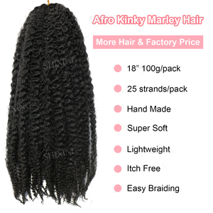 Capelli Sintetici Marley Afro Kinky per Trecce, 18 Pollici, Extension per Trecce Crochet Marly Twist per Donne - Product Image 3