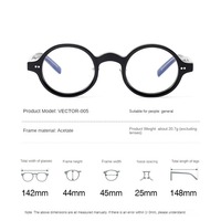 Nouvelles montures de lunettes rondes en acétate tendance 2026 avec filtre anti-lumière bleue unisexe – Livraison rapide pour OEM et ODM