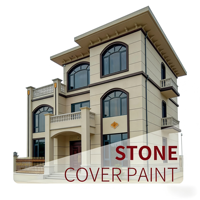 Peinture époxy liquide Huayun Coatings, peinture à base de pierre naturelle, écologique, inodore, application au pinceau, pour murs extérieurs.