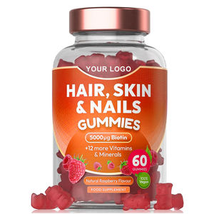 OEM Biotina 3 en 1 Gummies Suplemento de Vitamina Biotina Colágeno Queratina Gummies para Cabello Piel y Uñas - Product Image 1