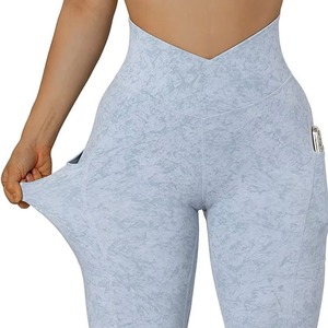 Leggings de Yoga con Camuflaje y Logotipo Personalizado para Mujer, Cintura en V, Efecto Push-Up, Transpirables, Elásticos en 4 Direcciones, Resistentes al Agachamiento, Pantalones de Gimnasio OEM - Product Image 1