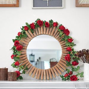 Guirlande de roses artificielles rouges en soie pour décoration de mariage, arche, jardin et fond de scène - Product Image 2