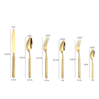Ensemble de couverts en acier inoxydable de style européen, 6 pièces/ensemble - cuillères, fourchettes, couteaux, vaisselle pour mariage et restaurant, logo personnalisé