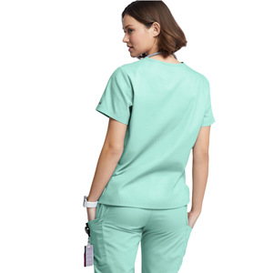 Hospital Uniforms Women's <b>Scrub</b> Set Short Sleeve Polyester Elastic Fit Pet Hospital Dental Clinic Grooming Salon SPA Beauty Use - Product Image 5