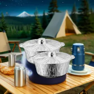 Daily cooking serving pans outgoing camping food storage box grill hot pot aluminum foil container