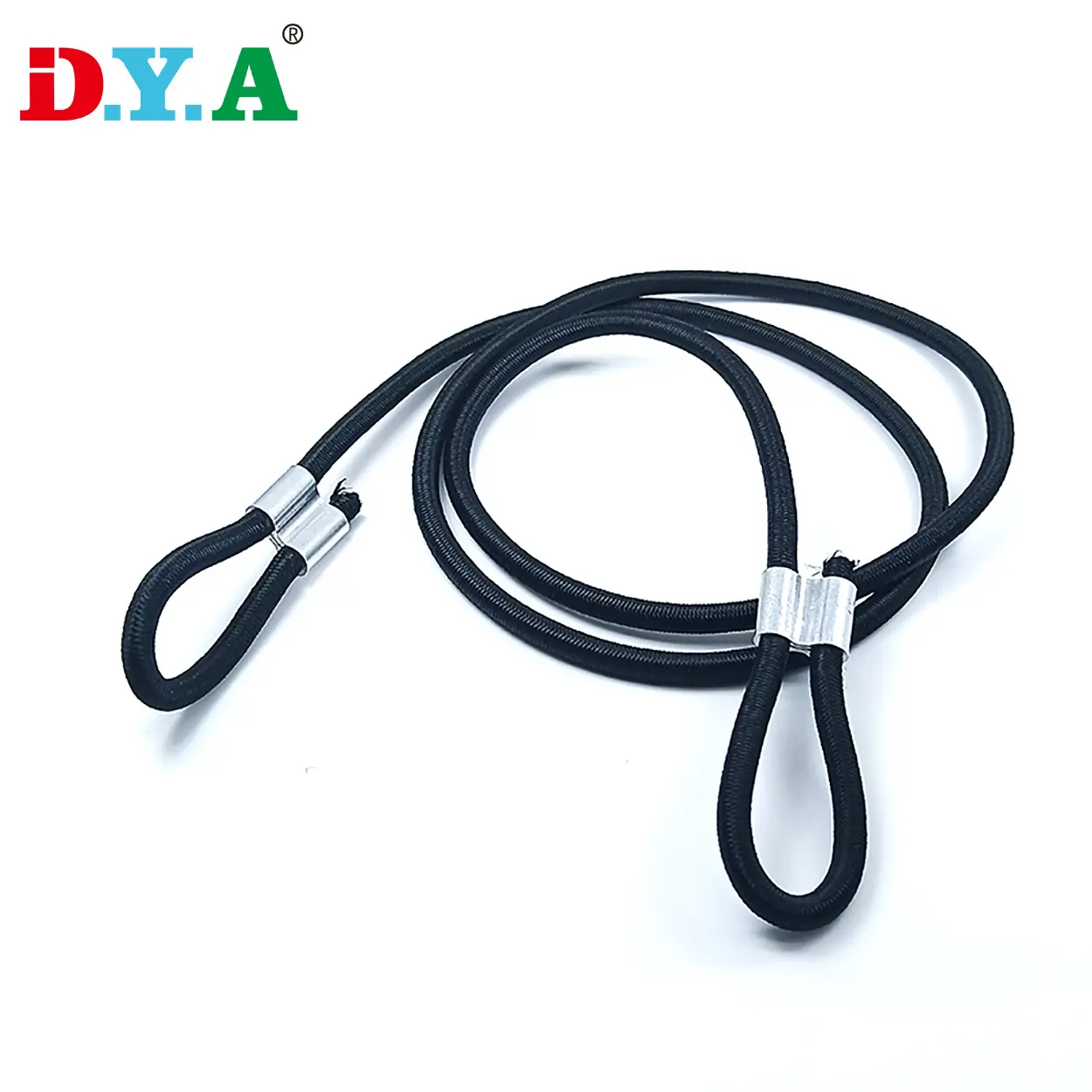 Cuerda Elástica redonda de polietileno, Material de poliéster, con accesorio de Metal, color negro, ancho y largo personalizado