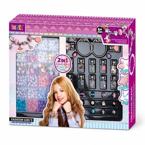 <span class=keywords><strong>Kit</strong></span> de <span class=keywords><strong>fabrication</strong></span> de bracelets EPT 2 en 1, ensemble de bijoux en perles DIY avec breloques, bracelets en alliage, cadeaux créatifs pour filles - Product Image 1
