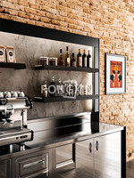 Bancone Espositore di Design Moderno per Caffetteria Bancone Bar per Dolci in Pietra Arredamento in Legno per Panetteria Design di Interni per Negozio di Caffè