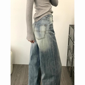 Jeans de Pierna Recta Holgados con Bordado de Diseño Retro para Mujer, Primavera y Otoño, Pantalones Anchos Holgados y Ajustados con Lavado Nuevo - Product Image 2