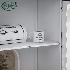 Nordic Style <b>Glass</b> Cabinet <b>With</b> Metal Frame 2 Compartments Storage Display Living Room <b>Sideboard</b> Cabinet A2780 - Product Image 4