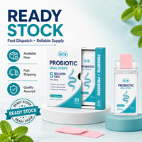 Bandes buccales probiotiques avec prébiotiques, 5 milliards d'UFC par bande, saveur menthe, soutient la santé immunitaire, complément alimentaire en stock