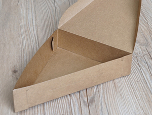 Boîte triangulaire en carton kraft jaune écologique de qualité alimentaire, emballage de crêpes, <span class=keywords><strong>pizza</strong></span>, tranche de gâteau, vente en gros - Product Image 2