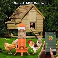 Comedero para Pollos Inteligente Portátil con Carga Automática, Resistente a la Intemperie, con Temporizador, Comedero para Aves de Corral Independiente, Sin Desperdicio