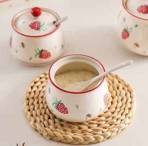 Diseño personalizado de diferentes tamaños de cerámica <span class=keywords><strong>azucarero</strong></span> aceite pimienta <span class=keywords><strong>salero</strong></span> con cuchara - Product Image 3