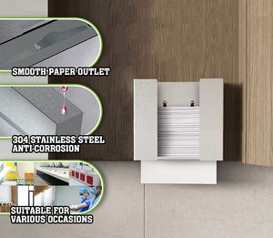 Porte-papier toilette mural moderne FANDA en acier inoxydable 304 brossé, pack simple, écologique, pour toilettes publiques - Product Image 3