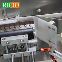 Machine d'étiquetage automatique RICIO pour boîtes en plastique à double coin avec impression laser des étiquettes