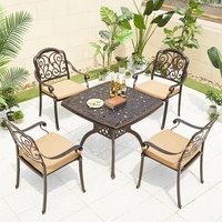 Bar Table à manger en aluminium 4 places chaises meubles balcon extérieur jardin fonte d'aluminium Table et ensemble de chaises