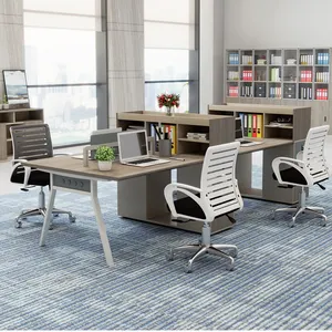 Minimalist Office Small Table Modern Furniture Melamine Staff Desk And Workstations With 3 Drawers