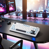 Teclado Mecánico Inalámbrico al 75% con Retroiluminación RGB, Control de Perilla, Interruptores Intercambiables en Caliente, Teclado Personalizado para Juegos