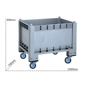 Carvel 1000x700x800mm boîte-palette en polypropylène avec roues, 285lt - Product Image 2