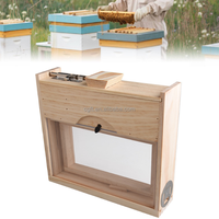 Neue Langstroth Bienenbeobachtungsbox mit Sichtfenster Holz-Bienenstock Beige Imkerei-Werkzeug 3 Monate Garantie