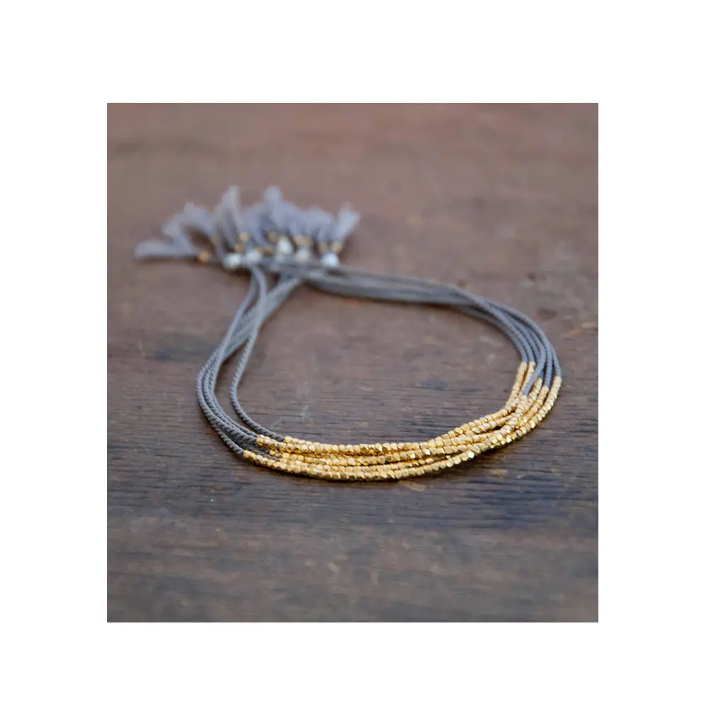 Eenvoudige Delicate Zijden Minimalistische Wens Vriendschap Zijden Koord Gouden Kralen Armband Cadeau Voor Haar Vrouw