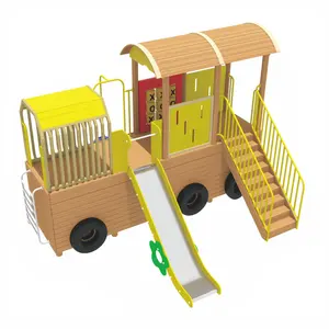 लिटिल ट्रेन इनडोर और आउटडोर बच्चों के मनोरंजन सुविधाओं के साथ लकड़ी के सामग्री