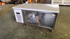 Établi de réfrigérateur en acier inoxydable à température unique avec éclairage LED Refroidisseur de réfrigérateur à 2 portes en <span class=keywords><strong>verre</strong></span> - Product Image 3