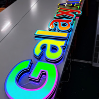Enseigne lumineuse LED RGB personnalisée, lettres en acrylique rétroéclairées, enseignes publicitaires 3D, lettres en relief pour la décoration