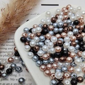 Cuentas de imitación de perlas sueltas de plástico ABS perforadas de colores mixtos hechas a mano para zapatos, ropa, sombreros y accesorios de joyería - Product Image 5