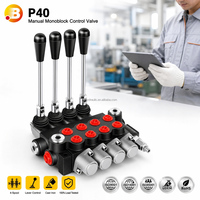 Válvula de Control Direccional Monobloque Manual de 4 Bobinas Junbao Serie P40, Personalizada para Maquinaria Agrícola, Tractor, OEM, Venta al Por Mayor