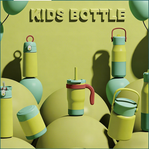 Vaso Térmico Infantil de Acero Inoxidable 304 a Prueba de Fugas con Pajita y Asa, Botella para Niños - Product Image 1