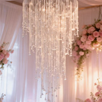 Décoration de plafond de mariage, rideau de perles acryliques, lustre, abat-jour, décoration suspendue pour salle de mariage, hôtel, scène