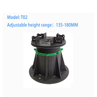 Support de poteau de terrasse en WPC T02 en plastique réglable en hauteur, haute capacité de charge, installation facile