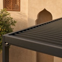 Pergola à lames orientables en aluminium, pavillon, gazebo 3x3 3x4 4x5 4x6 6x6m, moderne, pour extérieur