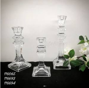 Petit bougeoir en verre sodocalcique transparent de luxe pour mariage/décoration de la maison - Product Image 2
