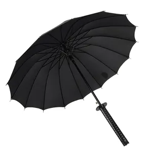 23 inch Japanese OEM Black Katana Umbrella Samurai Swords Handle Creative Strong Windproof Umbrella