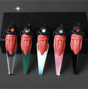 Nuovi prodotti wicca Rune Nordic Elf vecchio mage Pendente di Cristallo rosa cristalli di quarzo guarigione pietre - Product Image 2