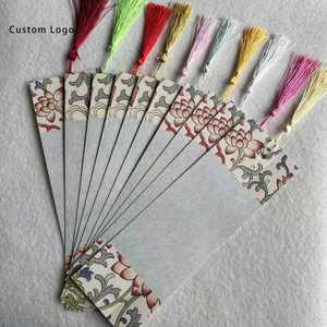 Custom Rectangle Paper Bookmarks with Tassel, Eco-friendly for Company Giveaways - Product Image 1