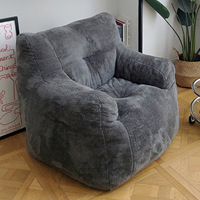 Fauteuil ergonomique en forme de pouf en mousse déchiquetée, canapé individuel confortable pour salon, chaise longue de lecture avec poche, mobilier de chambre à coucher