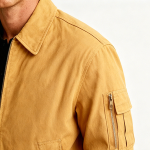 Blouson d'hiver personnalisé pour homme, brodé, design de haute qualité, 100% coton tricoté, décontracté, vintage, coupe-vent, en toile - Product Image 3